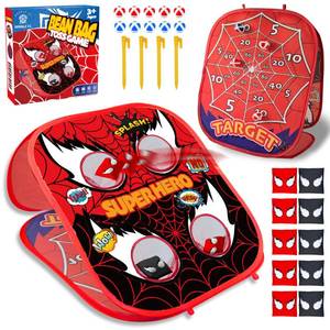 lot 15035 image: Spider Bean Bag Toss Game for Kids,5-Second Setup Cornhole Game,Spider Toys Gifts for 3 4 5 6 7 8 9 10,Party Outside Activities Carnival Games for Kids,Gift for Boy Girl Birthday or Christmas