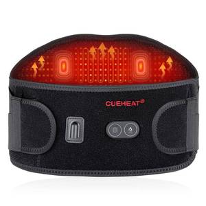 lot 15070 image: CUEHEAT Heated Waist Belt, Cordless Heating Pad for Low Back, Electrical Heating and Massage, Rechargeable Battery Powered (Dark Black, 49inch)