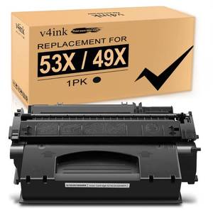 lot 15086 image: V4INK High Yield Compatible 49X 53X Toner Cartridge Replacement for HP 53X Q7553X 49X Q5949X for use in HP LaserJet P2015dn P2015 P2015d 1320 1320n 3390 3392 M2727nf P2014 P2010 Printer (Black,1 Pack)