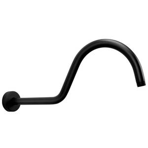 lot 16253 image: NearMoon Shower Extension Arm with Flange - S Shaped High Arc Gooseneck Long Shower Extender Pipe, Perfect for Rainfall Shower Head - Bathroom Accessory,16 Inch (Matte Black)