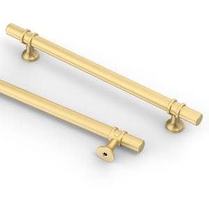 lot 16255 image: Asidrama 10 Pack 7 Inch(177mm) Brushed Gold Kitchen Cabinet Handles, Cabinet Pulls Kitchen Cabinet Hardware Cupboard Handles Drawer Pulls