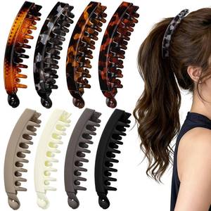 lot 16259 image: ProSuites 8PCS Banana Hair Clips for Women, Cute and Stylish French Hair Claw Clips, Tortoise & Solid Color Ponytail Holder Hair Accessories for ThinThick Hair, All Day Hold