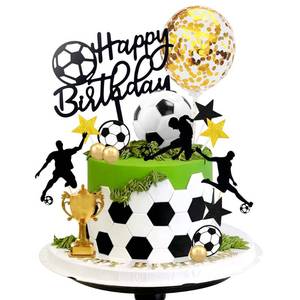 lot 16274 image: 28 PCS Soccer Cake Topper Soccer Ball Player Cake Decorations for Soccer Birthday Party Sport Party Supplies