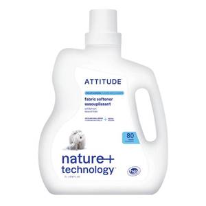 lot 16312 image: ATTITUDE Liquid Fabric Softener, Plant-Based & Vegan, HE Compatible, Naturally Derived, Wildflowers Scent, 80 Loads, 67.6 Fl Oz