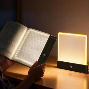 lot 16316 image: DENEZE Black Smart Led Reading Light, Book Light Treasure Box, Rechargeable Clear LED Flat Reading Light with 3 Colors & Timer, Doodleable Study Lamp, The Quiet Readers Dream Lights