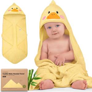 lot 16330 image: KeaBabies Hooded Baby Towel for Newborn - Viscose Derived from Bamboo Large Baby Bath Towels with Hood for Boys, Girls, Toddler, Extra Absorbent & Soft Newborn Bath Essentials(Duck, Regular)