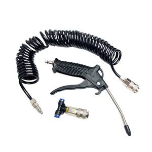 lot 16331 image: UHANBUT Air Blow Gun Kit, Heavy Duty Seat Blow Spray Tool with 16FT Long Coil Air Hose & T Adapter, Pneumatic Duster Gun Cleaning Nozzle Kit for Cars, Trucks, Semi Trailers