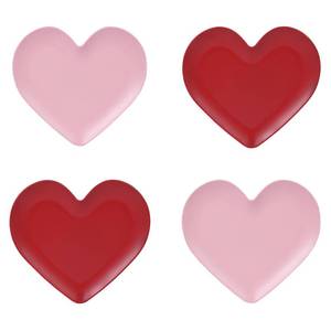 lot 16343 image: Webbylee Melamine 10-Inch Dinnerware for Valentine��s Day, Heart-Shaped Dinner Plates Set of 4,Romantic Red & Pink Plates for Parties, Gifts, Unbreakable & Dishwasher Safe, and Home Dining
