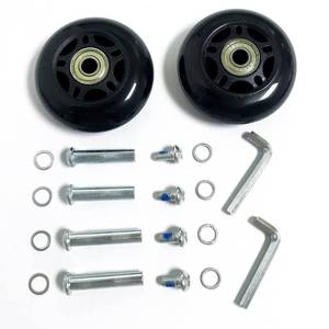 lot 16349 image: LOTOWELZON 2pcs Luggage Suitcase Replacement Wheels, 45mm Rubber Inline Roller Skate Wheels with 8mm(0.31) ABEC-7 608ZZ Bearings Repair Kits (Black, OD45xW18mm1.77x0.7)