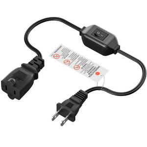 lot 16352 image: On Off Switch Extension Cord 2-Feet, 2-Prong Polarized Extension Cord with Switch 12A125V for Your ChargersLampPower Adapters etc, 16AWG Cord