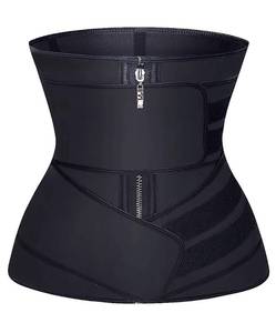 lot 16489 image: YIANNA Waist Trainer for Women Latex Underbust Double Training Belt Tummy Control Waist Cincher Sport Girdle, YA2223-Black-M