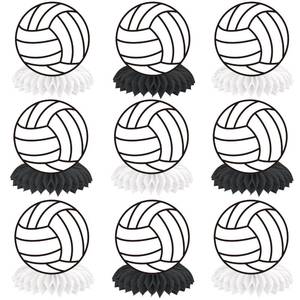 lot 18339 image: 9pcs Volleyball Theme Honeycomb Centerpieces Volleyball Birthday Party Decorations for Table Volleyball Theme Centerpieces for Volleyball Player Birthday Party Sport Theme Party Supplies