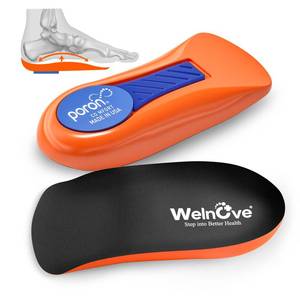 lot 18340 image: Plantar Fasciitis Heel Support Inserts - Welnove Premium Arch Support Heel Cushion Cups for Heel Pain Heels Spur Achilles Tendonitis - Orthotic Shoe Insert for Womens 6-9, Mens 5-8 (1 Pair)