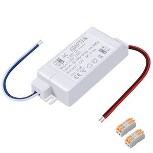 lot 18345 image: Karyoosi LED Power Supply 12V LED Driver 24W 2A 110V AC to 12V DC Converter for LED Strip, Spotlight Cabinet Lights, and Indoor Lighting