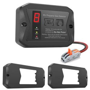 lot 18372 image: RV Propane Gas Detector, Digital PropaneLP Gas Alarm-12V DC for Motorhome Travel Trailer, Motor Coach, Truck Camper, (R501 Black)