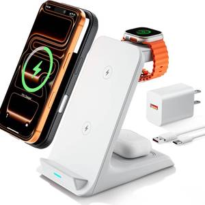 lot 18380 image: Eazpower Wireless Charger for Thick Cases of 10MMOtterboxHeavy Duty, 3 in 1 Charging Dock for iPhone 17 16 15 14 Pro Max, Phone Stand Charging Station for Multiple Devices for Apple WatchAirPods