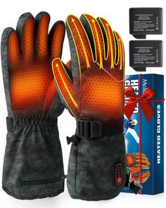 lot 18382 image: Maliansun Heated Gloves for Men Women Rechargeable, 5 Heating Levels Heated Gloves, 7.4V 6400mAh for Winter Work Motorcycle Ski (XL, Basil)