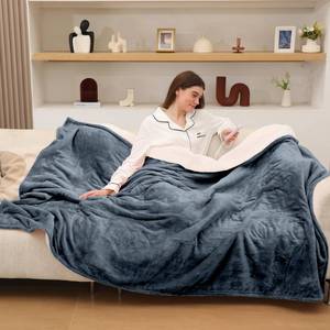 lot 19665 image: Heated Throw Blanket, Electric Blanket Throw with 5 Heating Levels & 4 Hours Auto Off, Super Soft Flannel Sherpa Fast Heating Blanket with ETL Certified for Bedding, 50x60, Gray