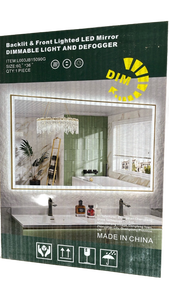 lot 19681 image: Modern LED Lighted Mirror with Defogger 60��36��