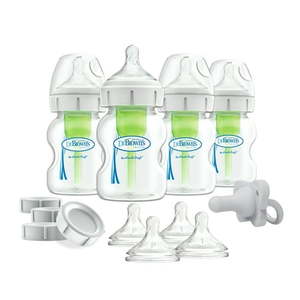 lot 19688 image: 14 Piece Options Wide Neck Preemie & Newborn Anti-Colic Bottle Set