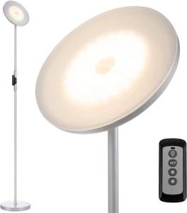 lot 19692 image: JOOFO Floor Lamp,30W2400LM Sky LED Modern Torchiere 3 Color Temperatures Super Bright Floor Lamps-Tall Standing Pole Light with Remote & Touch Control for Living Room,Bed Room,Office��Platinum Silver��