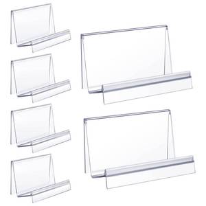 lot 19697 image: Qunclay 6 Pcs Purse Display Stand Clear Acrylic Wallet Display Stand Purse Holder Handbag Organizer for Bag Phone Cards Store