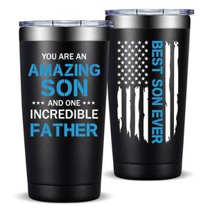 lot 19698 image: Fufandi Gifts for Son - Valentines Day Gifts for Son, Birthday Christmas Fathers Day Graduation Gift for Son Stepson BonusSon from Mom Dad Stepmom - Tumbler Cup 20oz