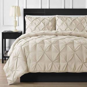 lot 19703 image: Crown Collection Luxuriate Hotel 1000-TC Hypoallergenic Ultra Soft Design 100% Egyptian Cotton Pinch Plated Duvet Cover with Zipper Colser & 2pcs Pillow Case Set (King 104x90, Ivory)