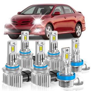 lot 19712 image: GQWISCL Fit for Toyota 2009-2013 Corolla Light Bulbs, HighLow Beam Fog Light Bulbs Combo, 800% Brightness CSP Chips, 6000K White, Efficient Heat Dissipation, Pack of 6