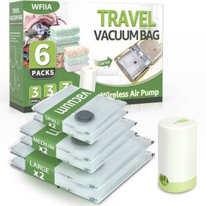 lot 19746 image: Vacuum Bags for Travel with Rechargeable air Pump, 3 Sizes Vacuum Seal Bags for Clothing, Space-Saving Compression Storage Bags for Travel & Closet Organization (4)