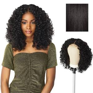 lot 19761 image: Sensationnel Butta Lace Wigs - Unit 5 Extra Wide 5 Inch Deep Parting Synthetic Preplucked Hairline Glueless Lacefront (1B OFFBLACK)
