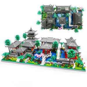 lot 19766 image: Seyaom Micro Mini Chinese Architecture of Suzhou Garden with Cherry Blossom Tree Building Blocks Set with LED Light, Botanical Collection Building Set for Adults, 14 Teens (3888 Pcs)