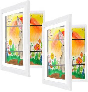 lot 19779 image: cratth 2-Pack Kids Artwork Frames Changeable, 8.5 x 11-IN Frames for Kids Artwork, Front Opening Picture Frames, Home Decor, Up to 150 Pcs of Kids Art Frame, Craft Storage, Hanging Wall Decor, Art