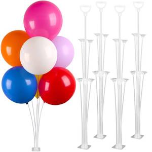 lot 20130 image: Sakolla 4 Sets Balloon Stand Kits for Table Balloon Sticks with Self-stick Base Desktop Balloon Table Stand Centerpiece Balloon Holder for Birthday Baby Shower Party Wedding Anniversary
