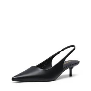 lot 20133 image: DREAM PAIRS Womens Kitten Heels Slingback Low Closed Toe Comfortable Pumps Pointed Toe Wedding Party Elegant Dress Shoes,Size 9,Black-Pu,SDPU25093W