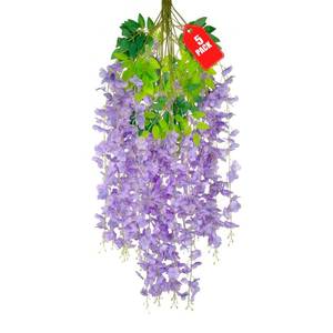 lot 20144 image: ZEBMOON 5 Pack Light Purple Wisteria Hanging Flowers, 3.44 Ft Fake Hanging Flowers, Artificial Wisteria Garland Vines for Wedding Room Backdrop Outdoor Patio Garden Decoration