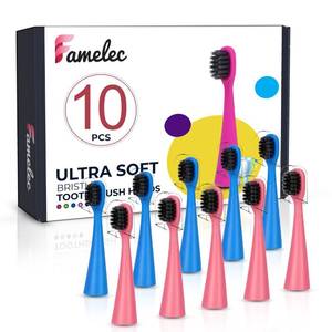 lot 20172 image: 10Pcs Ultra Soft Bristle Compatible with Burst Kids Replacement Heads, 3 Kids Toothbrush Heads Replacement for Burst Toothbrush Electric, Blue & Light Pink Electric Toothbrush Heads