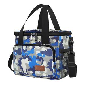 lot 20176 image: Femuar Lunch Bags for WomenMen, Insulated Lunch Bag for Work Office - Lunch Cooler Bag Leakproof Lunch Box with Adjustable Shoulder Strap - Blue Camouflage