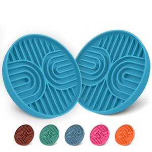 lot 20188 image: Fur-Brained Slow Feeder Dog Bowls, Dishwasher Safe, Non-Slip Base, BPA-Free Slow Eating Dog Bowl (Blue, 2-Pack)