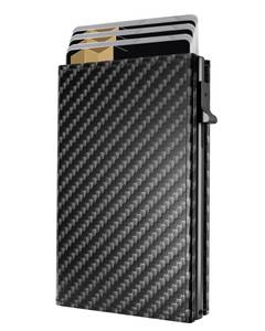 lot 20197 image: QLD RFID Wallet for Men - Smart Pop up Card Holder - Trifold, Slim, Minimalist Wallet for Front Pocket, 9-11 Cards Capacity  ID Window  Cash Slot  Magnetic Closure (cosmetic damage)