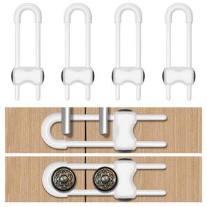 lot 20217 image: LLOOC Cabinet Locks for Babies,Child Proof Cabinet Locks,2 Pack U-Shaped Baby Proofing Cabinets,Child Locks for Cabinets and Drawers,Child Safety Cabinet Locks with Adjustable(White) (2 PACK)