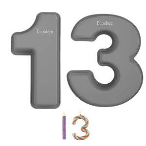 lot 20219 image: Ducodocu Silicone Number Cake Pan Large 3D Number Cake Mold Baking Forms Novel Cake Tins DIY Baking Mold for 1331th Birthday Wedding Anniversary 10 inch Number of 1&3