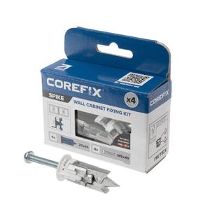 lot 20222 image: Corefix Spike Cabinet Mounting Kit 4 Pack - Heavy Duty Drywall Anchors for Kitchen Cupboards and Bathroom Cabinets. Easy to Install with NO Drill Required Suitable for All Drywall Types.