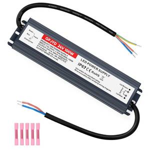 lot 20223 image: 24V Power Supply 100W LED Driver Waterproof IP67, 110V-250V AC to 24V DC 4.16A Low Voltage Transformer Adapter for Indoor and Outdoor LED Light, Computer Project Use