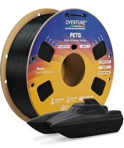 lot 20243 image: OVERTURE PETG 3D Printer Filament 1.75mm, Neatly Wound Durable PETG 1kg Spool (2.2lbs), Strong Toughness Filament, Dimensional Accuracy - 0.02mm, Fit Most FDM Printers (Black (1-Pack))