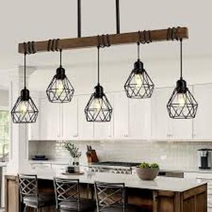 lot 3552 image: 5-light hanging kitchen light Fixture
