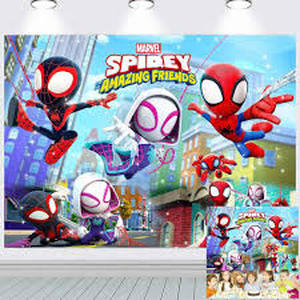 lot 6087 image: Spider and Friends Birthday Party Supplies Banner