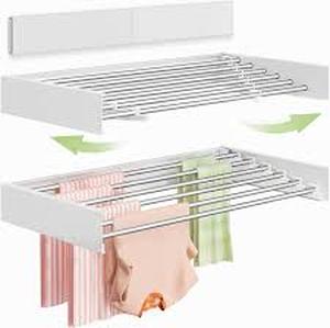lot 11360 image: VIKAQI Wall Mounted Clothes Drying Rack