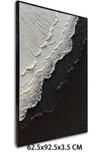 lot 11362 image: Black and White Abstract Wall Art with Hanging Supplies 3ft L x2ft W