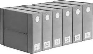 lot 15054 image: FGNTWP 6 Pack Bedding and Pillowcase Grey Storage Box with Label Window 6pk